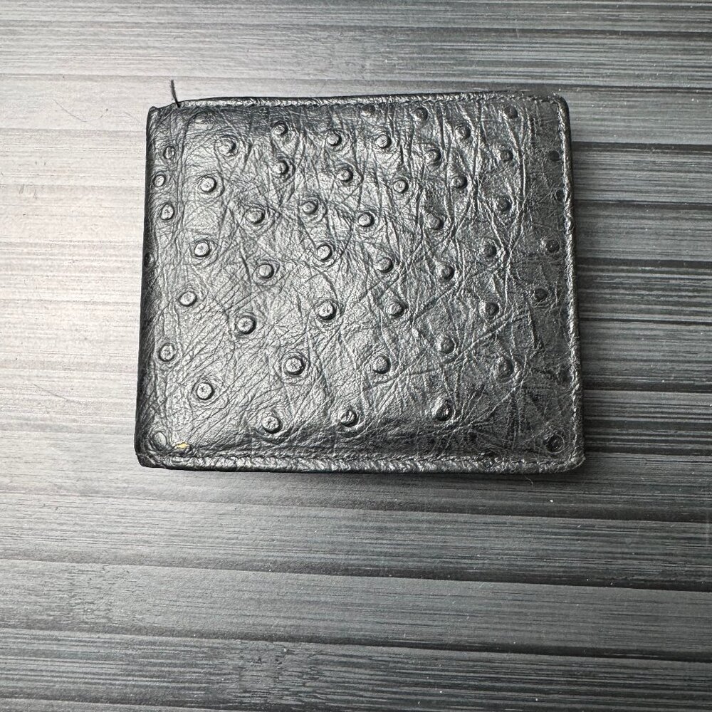 Used Ostrich Leather Mens Bifold